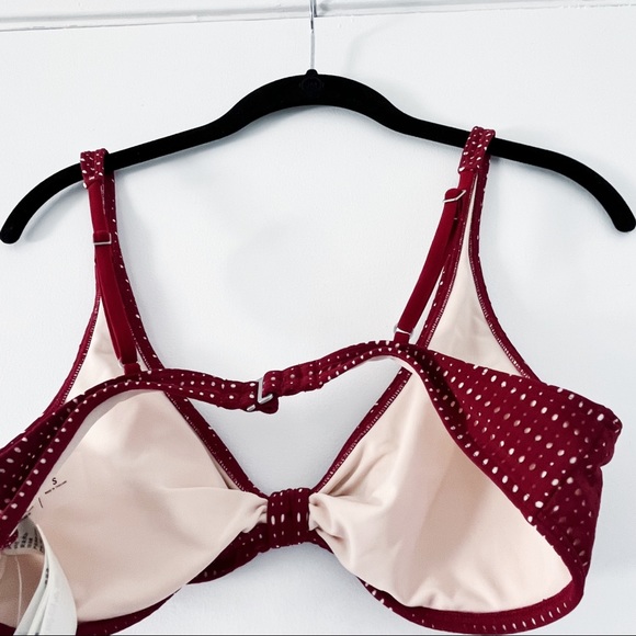 NWT Abercrombie & Fitch Red Front Tie Bikini Top with Adjustable Straps - Picture 5 of 6